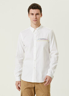 Белая рубашка из органического хлопка с вышивкой PS by Paul Smith