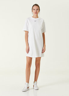 Белое платье-футболка оверсайзной вязки chill Nike