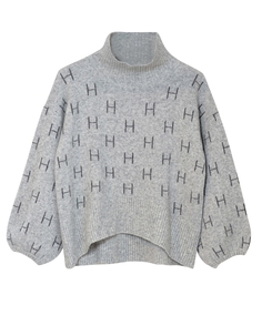 Женский короткий свитер Fam серого цвета с темными деталями Hést, серый Hest