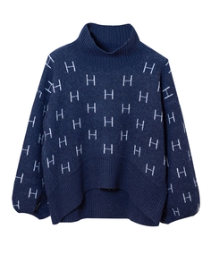 Женский короткий свитер Fam темно-синего цвета Hést, синий Hest