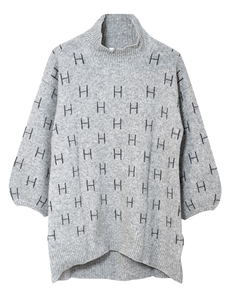 Женский длинный свитер Fam серого цвета с темными деталями Hést, серый Hest