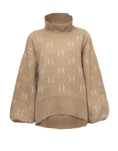 Женский короткий свитер светло-бежевого цвета Fam Hést, нейтральный Hest