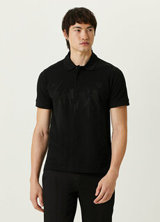 Черная футболка с воротником-поло с логотипом Neil Barrett