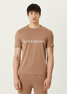 Коричневая футболка с логотипом Givenchy