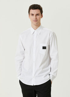 Белая рубашка с логотипом Dolce&amp;Gabbana