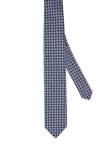 Синий шелковый галстук с узором Pal Zileri