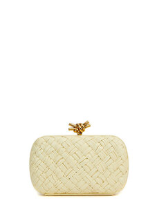 Желтый женский кожаный портфель для рук knot Bottega Veneta