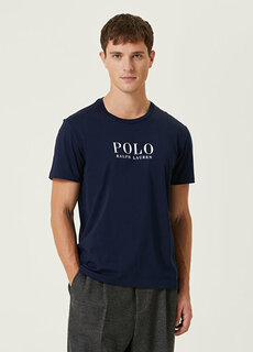 Темно-синий пижамный топ с логотипом Polo Ralph Lauren