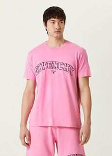 Розовая футболка с вышитым логотипом Givenchy