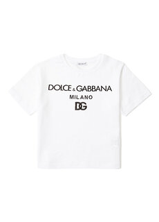 Белая футболка с логотипом для мальчика Dolce&amp;Gabbana