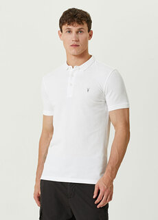 Белая футболка с воротником-поло reform AllSaints