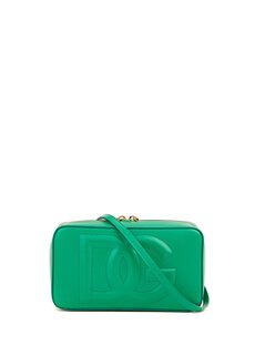 Маленькая зеленая женская кожаная сумка через плечо с логотипом Dolce&amp;Gabbana