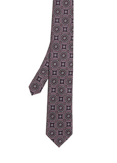 Бордовый шелковый галстук с этническим узором Beymen