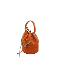 Cocco Delfina — сумка-мешок из телячьей кожи с тиснением под крокодила Claudia Firenze, оранжевый