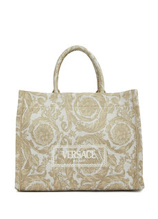 Кремовая женская сумка через плечо barocco athena Versace