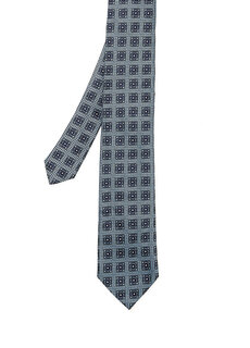 Синий шелковый галстук с узором Zegna