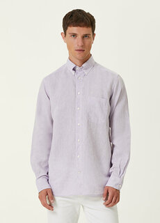 Светло-фиолетовая льняная рубашка Eton