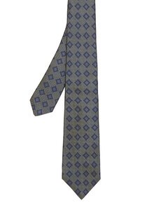 Зеленый шелковый галстук с геометрическим узором Kiton