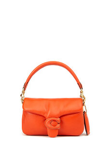 Pillow tabby оранжевая женская кожаная сумка через плечо Coach
