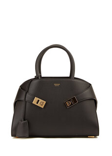 Женская кожаная сумка с черным логотипом Ferragamo