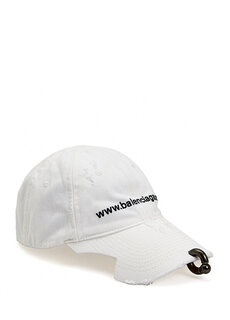 Женская шляпа с белым логотипом Balenciaga