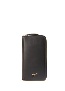 Женский кожаный кошелек с черным логотипом Giuseppe Zanotti