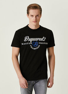 Черная футболка с логотипом Dsquared2