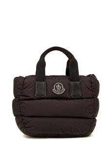 Черная женская пуховая сумка с логотипом Moncler