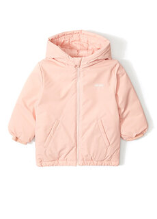 Розовое пальто с логотипом и капюшоном для маленьких девочек Kenzo