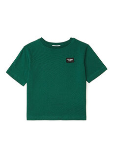 Темно-зеленая футболка с логотипом для мальчика Dolce&amp;Gabbana