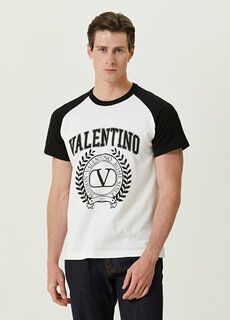 Черно-белая футболка с логотипом Valentino