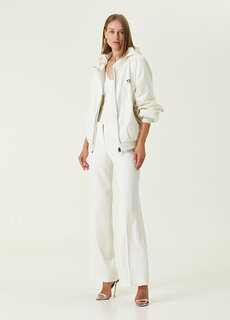 Белые широкие шерстяные брюки Tom Ford