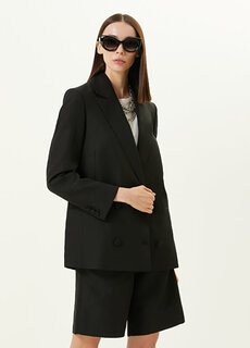 Черный двубортный пиджак с воротником-ласточкой AllSaints