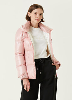 Розовое пуховое пальто с воротником-стойкой vistule Moncler