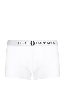 Боксеры с белой лентой-логотипом Dolce&amp;Gabbana