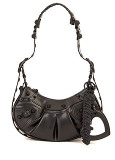 Le cagole xs черная женская кожаная сумка через плечо Balenciaga