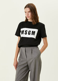 Черная футболка с логотипом Msgm
