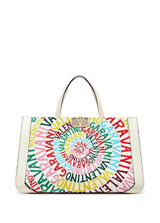 Белая сумка для покупок с узором логотипа Valentino Garavani