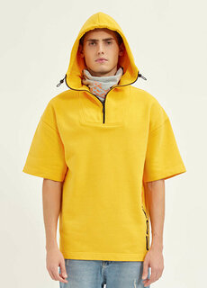 Мужская толстовка emuq oversize cyber yellow с капюшоном и маской Nasaqu