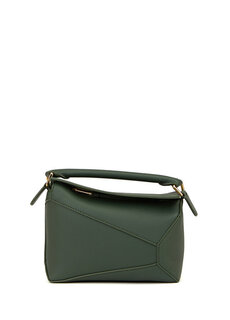 Зеленая женская кожаная сумка mini puzzle Loewe