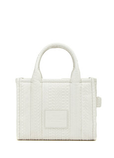 Маленькая белая женская кожаная сумка с тиснением монограммы Marc Jacobs