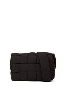 Черная вязаная текстурированная женская сумка через плечо Bottega Veneta
