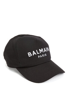 Женская шляпа с черно-белым логотипом Balmain