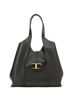Черная кожаная сумка для покупок t timeless среднего размера Tod&apos;s Tod’S