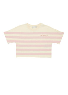 Розовая футболка для девочек с логотипом Moncler