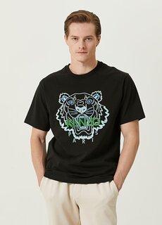 Черная футболка с круглым вырезом tiger Kenzo