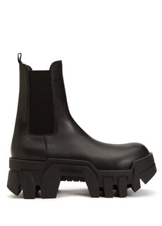 Черные женские кожаные ботинки на толстой подошве Balenciaga