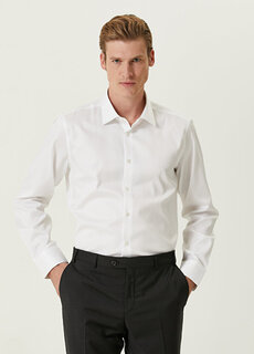 Белая рубашка с строгим воротником на заказ Beymen