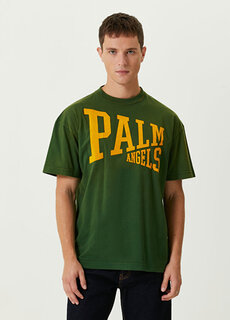 Зеленая футболка с логотипом Palm Angels