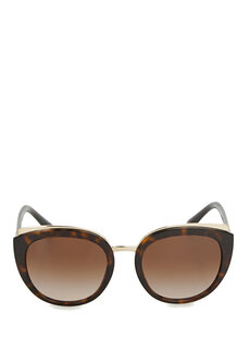 Женские солнцезащитные очки круглой формы с черепаховым узором Dolce&amp;Gabbana
